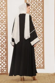 Black Arabic Shrug Abaya - Image 3