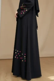 Black Flourish Abaya - Image 7