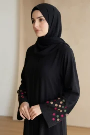 Black Flourish Abaya - Image 6