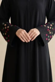 Black Flourish Abaya - Image 5
