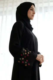 Black Flourish Abaya - Image 4