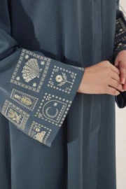 Blue Dianne Embroidered Abaya - Image 6