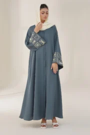 Blue Dianne Embroidered Abaya - Image 3
