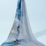 Digital Georgette Chiffon -Lotus Navy
