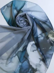 Digital Georgette Chiffon -Lotus Navy - Image 2