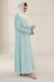 Frost Blue Embroidered Abaya - Image 4