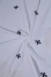 New Embroidered Georgette Chiffon-White
