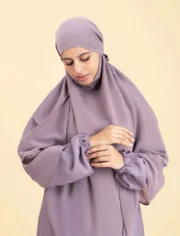 SHANAZ KHIMAR SET - LILAC - Image 7