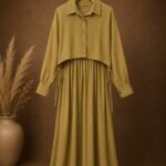 olive-green-two-piece-shirt-style-abaya-dress