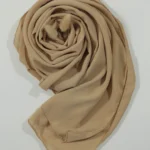 Crinkle Georgette Hijab Beige  Premium Lightweight Hijab