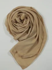 Crinkle Georgette Hijab Beige  Premium Lightweight Hijab
