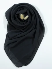 Crinkle Georgette Hijab Black  Premium Lightweight Hijab
