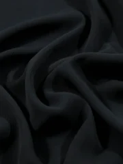 Crinkle Georgette Hijab Black  Premium Lightweight Hijab - Image 3