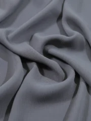 Crinkle Georgette Hijab Grey  Premium Lightweight Hijab - Image 3