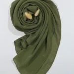 Crinkle Georgette Hijab Moss Green  Premium Lightweight Hijab