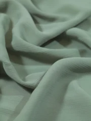 Crinkle Georgette Hijab Sage Green | Premium Lightweight Hijab - Image 2