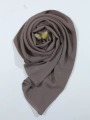 Crinkle Georgette Hijab Taupe  Premium Lightweight Hijab