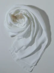 Crinkle Georgette Hijab White | Premium Lightweight Hijab