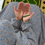 Printed Namaz Chadar with sleeves and Naqab- FR3421