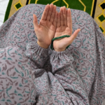 Printed Namaz Chadar with sleeves and Naqab- FR3422