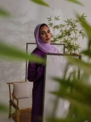Relaxed Zip Maxi Abaya - Plum Purple - Image 8