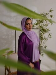 Relaxed Zip Maxi Abaya - Plum Purple - Image 3